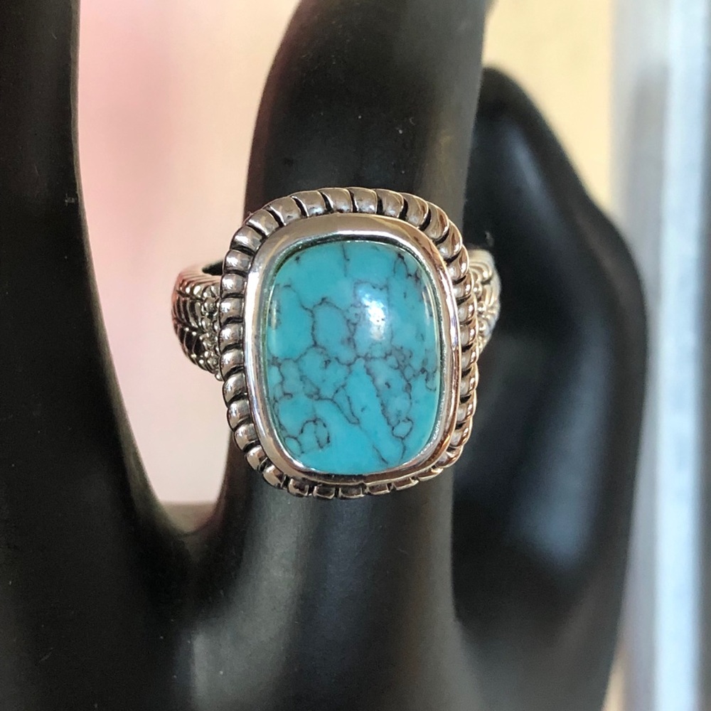 Vintage Faux Turquoise Ring size 7